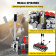 VEVOR Hydraulic Directional Control Valve, 6 Spool Hydraulic Spool Valve, 11 GPM Hydraulic Loader Valve, 4500 PSI Directional Control Valve, Hydraulic Valves and Controls for Tractors Loaders Tanks