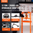 VEVOR Hydraulic, δάπεδο πλαισίου H 12 τόνων, πλάκες στάμπας, ρυθμιζόμενο ύψος τραπεζιού εργασίας για κάμψη ή ίσιωμα μετάλλου, γκαράζ ή οικιακή πρέσα καταστημάτων, πορτοκαλί