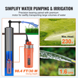 VEVOR Solar Water Pump, 12V DC 96W υποβρύχια αντλία βαθιάς πηγαδιού, μέγιστη ροή 1,6 GPM, Max Head 230 ft, Max Submersion 98,4 ft, Solar Powered Water Pump for Well, Farm Ranch Άρδευση, Ζωοτροφή