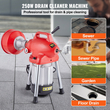 Μηχανή καθαρισμού αποχέτευσης VEVOR 66FT x 5/8In 250W Sectional Snake Auger Manual Feed