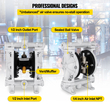 Αντλία διπλού διαφράγματος VEVOR Air-Operated, 1/2 σε είσοδο &amp; έξοδο, σώμα πολυπροπυλενίου, 2,5 GPM &amp; Max 80 PSI, πνευματική αντλία μεταφοράς διαφράγματος PTFE για πετρέλαιο, ντίζελ, λάδι και υγρά χαμηλού ιξώδους