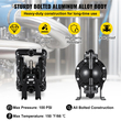 VEVOR Air-Operated Double Diaphragm Pump 1 inch Init Outlet Aluminium 35 GPM Max 120 PSI, Nitrile Diaphragm, QBY4-25L-1inch-35