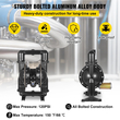 Αντλία διπλού διαφράγματος VEVOR Air-Operated, είσοδος &amp; έξοδος 2 ιντσών, σώμα από κράμα αλουμινίου, 75 GPM &amp; Max 120 PSI, Αντλία μεταφοράς διαφράγματος νιτριλίου για πετρέλαιο, ντίζελ, λάδι και υγρά χαμηλού ιξώδους