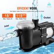 Αντλία πισίνας VEVOR Above Ground, 1500W/2,0HP, 115G PM Αντλία πισίνας μονής ταχύτητας, Ταχύτητα 2850rpm, Αντλία πισίνας κεφαλής ανύψωσης 15m Μέγ. με Καλάθι Φίλτρου, για Υπέργειες Πισίνες, Spa