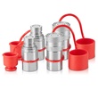 VEVOR 1/2&quot; Flat Face Hydraulic Couplers 1/2&quot; NPT Skid Steer Couplers 4 Dust Caps