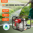 Αντλία νερού κινητήρα βενζίνης VEVOR, 3 ιντσών, 7HP 265 GPM, 142ft Ανύψωση, Αναρρόφηση 22ft, 4-stroke Gas Power Transfer Water Pump Φορητή αντλία υψηλής πίεσης με σωλήνα 25 ft για πισίνα άρδευσης, πιστοποίηση EPA