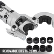 VEVOR Hydraulic Crimping Tool 6T, Πένσα πρέσας 16-20-25-32MM, Πένσα σύσφιξης σωλήνα σε σχήμα U/TH, Πένσα πρέσας χειρός PE-X Εργαλείο σύσφιξης για σύνθετους σωλήνες PEX