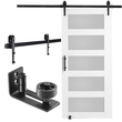 VEVOR Κιτ αχυρώνας 42&quot; x 84&quot; Συρόμενη πόρτα αχυρώνα από ξύλο και γυαλί