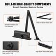 VEVOR Door Closer, Automatic Door Closer Εμπορική ή οικιακή χρήση για βάρη πόρτας 68 kg, ρυθμιζόμενο μέγεθος Hydraulic buffer Door Closers Heavy Duty Χυτό σώμα από αλουμίνιο, Εύκολη εγκατάσταση, Μαύρο