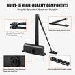 VEVOR Door Closer, Automatic Door Closer Εμπορική ή οικιακή χρήση για βάρη πόρτας 85 kg, ρυθμιζόμενο μέγεθος Hydraulic buffer Door Closers Heavy Duty Χυτό σώμα από αλουμίνιο, Εύκολη εγκατάσταση, Μαύρο
