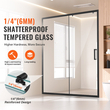 VEVOR Πόρτα ντους ημι-πλαίσιο 57,7-59&quot; x 70&quot; Tempered Glass 1/4&quot; Μαύρο ματ