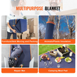 Κινούμενες κουβέρτες VEVOR, 80&quot; x 72&quot;, Βάρος 35 lbs/dz, 12 συσκευασίες, επαγγελματική κουβέρτα συσκευασίας από μη υφασμένο και ανακυκλωμένο βαμβάκι, μαξιλαράκια βαρέως τύπου για προστασία επίπλων, δάπεδα, οικιακές συσκευές, μπλε/πορτοκαλί