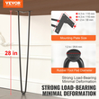 Πόδια επίπλων φουρκέτας VEVOR 711.2MM, Μεταλλικά DIY έργα για κομοδίνο, τραπεζάκι σαλονιού, γραφείο, χωρητικότητα 226,8 KG με προστατευτικά δαπέδου από καουτσούκ, μεταλλικά ανθεκτικά μοντέρνα πόδια τραπεζιού βαρέως τύπου, 4 ΤΕΜ.
