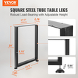 VEVOR 711.2MM Ρυθμιζόμενα πόδια επίπλου, Τετράγωνα, ενισχυμένα ατσάλινα πόδια τραπεζιού γραφείου Σετ 2 τεμαχίων για DIY, Μέγιστο φορτίο 453,6 KG Επιτραπέζια πόδια βαρέως τύπου, γρήγορη τοποθέτηση &amp; πλούσια αξεσουάρ Πόδια μαύρα