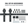 Σετ υλικού συρόμενης πόρτας αχυρώνα VEVOR 8FT, 330LBS Loading Heavy Duty Track Barn Door Kit για μονή πόρτα, προσαρμογή σε πλάτος 3,7-4,3FT και πάχος πόρτας 1,3&quot;-1,8&quot;, με λεία και αθόρυβη τροχαλία (Σχήμα J)