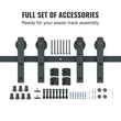 VEVOR 8FT Sliding Barn Door Hardware Kit, 330LBS Heavy Duty Tran Door Barn Kit for Double Doors, Fit 3,7-4,3FT Total Wide και 1,3&quot;-1,8&quot; πάχος 2θυρου πάνελ, με λεία &amp; αθόρυβη τροχαλία (I Shape)