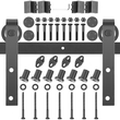 VEVOR Barn Door Hardware Kit Barn Door Kit 9 FT Carbon Steel για διπλές πόρτες