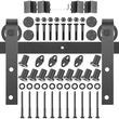 VEVOR Barn Door Hardware Kit Barn Door Kit 13 FT Carbon Steel για διπλές πόρτες