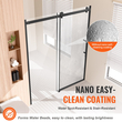 VEVOR Πόρτα ντους χωρίς πλαίσιο 58-59&quot; x 75&quot; Tempered Glass 5/16&quot; Μαύρο ματ