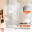 VEVOR Πόρτα ντους χωρίς πλαίσιο 58-59&quot; x 75&quot; SGCC Tempered Glass 5/16&quot; Chrome