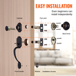 Σετ χειρολαβής μπροστινής πόρτας και Deadbolt VEVOR, Σετ κλειδαριάς μπροστινής πόρτας ματ μαύρο με εσωτερικό πόμολο, ρυθμιζόμενη απόσταση οπών μονοκύλινδρο χειρολαβή, για δεξιά και αριστερά είσοδο και μπροστινή πόρτα
