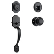 Σετ χειρολαβής μπροστινής πόρτας και Deadbolt VEVOR, Σετ κλειδαριάς μπροστινής πόρτας ματ μαύρο με εσωτερικό πόμολο, ρυθμιζόμενη απόσταση οπών μονοκύλινδρο χειρολαβή, για δεξιά και αριστερά είσοδο και μπροστινή πόρτα