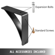 Βάση στήριξης ραφιών VEVOR Heavy Duty 2 Pack, Floating Shelf Bracket 8x9x2,5&quot;, 450lbs Load Garage Workshop Home Steel ράφι στηρίγματα Χειροποίητη συγκολλημένη βάση στήριξης ραφιού Τριγωνικό Τοίχο Ματ Μαύρο DIY Rustic