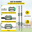 VEVOR Linear Guide Rail 2Pcs HGR20-1500mm Linear Slide Rail with 1Pcs RM1605-1500mm Ballscrew with BF12/BK12 Kit Linear Slide Rail Guide Rail Square For DIY CNC Routers Lathes Mills