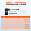 VEVOR Linear Actuator 12V 6Inch Heavy Duty 1320lbs/6000N 0,19&quot;/s IP44 Protection