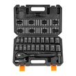 VEVOR 1/2&quot; Drive Impact Socket Set, 23 Piece Socket Set SAE (7/16&quot; -1&quot;)&amp; Metric (13-24mm) 6 Point Cr-V Alloy Steel for Auto Repair with Ratchet Handle Rugged Construction Storage Case