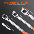 VEVOR Ροπόκλειδο, 1/2 ιντσών Drive Click Torque Wrench 10-150ft.lb/14-204n.m, Σετ δυναμόκλειδο με δυνατότητα ρύθμισης διπλής κατεύθυνσης, κιτ ροπόκλειδου μηχανικής ζυγαριάς διπλού εύρους με ράβδο επέκτασης προσαρμογέων