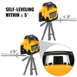 VEVOR Rotary Laser Level Green Beam 500m Εύρος κλίσης ρυθμιζόμενη 360° Περιστροφή με ακρίβεια με τηλεχειριστήριο και δέκτη