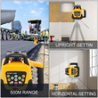 VEVOR Rotary Laser Level Green Beam 500m Εύρος κλίσης ρυθμιζόμενη 360° Περιστροφή με ακρίβεια με τηλεχειριστήριο και δέκτη