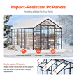VEVOR Polycarbonate Θερμοκήπιο 8 x 12 Ft Υπαίθρια βόλτα σε θερμοκήπιο για κήπο
