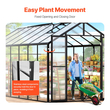 VEVOR Polycarbonate Θερμοκήπιο 8 x 14 Ft Υπαίθριο περίπατο Θερμοκήπιο για Κήπο