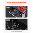 VEVOR Socket Organizer Set 8PCS High-Rod Socket Tray Black &amp; Red for Metric SAE