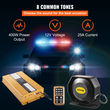VEVOR Police Siren PA System, 400W 8 Sound Loud Warning Car, Police Fire Alarm Emergency Fire Siren, 2 Horn PA Speaker MIC Vehicle Siren