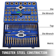 VEVOR 86 PICS Set Tap and Die, Machinist Standard Tapered &amp; Plug Hand Tapping, κοπή, νήμα, διαμόρφωση και κυνήγι κλωστής κιτ με SAE &amp; μετρικές μετρήσεις για χρήση σε γκαράζ, εργαστήριο και μηχανική