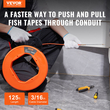 VEVOR Fish Tape, 125 ποδιών, 3/16 ιντσών, εξολκέα καλωδίων PET με βελτιστοποιημένο περίβλημα και λαβή, εύχρηστο εργαλείο εξολκέα καλωδίων, εύκαμπτα εργαλεία ψαρέματος καλωδίων για τοίχους και ηλεκτρικό αγωγό, μη αγώγιμο
