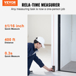 VEVOR Laser Measure, 122 m, ±1,6 mm Ακρίβεια μέτρηση απόστασης λέιζερ με αποθήκευση 100 ομάδων, ft/m/in/ft+in, 61 mm έγχρωμος μετρητής λέιζερ οθόνης LCD, λειτουργία Πυθαγόρειου, μέτρηση απόστασης, περιοχής και όγκου