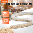 VEVOR 2,5&quot; x 20&quot; Εύκαμπτος σωλήνας συλλογής σκόνης Παχύς εύκαμπτος καθαρός σωλήνας από PVC