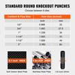 VEVOR 10 Ton Hydraulic Knockout Punch Kit, 1/2&quot; έως 2&quot; Conduit Hole Cutter Set, KO Tool Kit with Puncher 6 Piece, Metal Sheet Driver tools, for aluminium, Brass, Inox, Fiberglass and Plastic