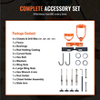 VEVOR Mortising Attachment for Drill Press, 4 Model Drills Set τετράγωνης σμίλης, Still Drill Locator Set Mortise and Tenon Tools with 5 Bushings, for Woodworking Mortising Mortising Tenoning Drilling Machine