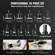 Σετ τρυπανιών VEVOR Diamond Core, 10 ΤΕΜ. 6/10/12/20/25/30/35/40/45/50mm Diamond Hole Saw Kit, Τριγωνικό στέλεχος, με θήκη αποθήκευσης για στεγνό και υγρό, Διαμαντένια τρυπάνια για κεραμικά πλακιδίων Πορσελάνη
