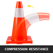 VEVOR 20Pack 18\&quot; Traffic Cones, Safety Road Parking Cones Βάση PVC, Πορτοκαλί κώνος κυκλοφορίας με αντανακλαστικά κολάρα, Κώνοι κατασκευών κινδύνου για στάθμευση στο σπίτι