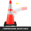 VEVOR 6Pack 36\&quot; Traffic Cones, Safety Road Parking Cone with Black Weighted Base, PVC Orange Traffic Safety Cones, Hazard Cones Reflektive Collars for Construction Traffic Parking