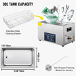 VEVOR 30L Ultrasonic Cleaner Μηχάνημα καθαρισμού υπερήχων διπλής συχνότητας με θερμαντήρα Καθαριστικό κοσμημάτων για ανταλλακτικά Κοσμήματα Δαχτυλίδι γυαλιών Οδοντοστοιχία Πίνακα κυκλώματος εγγραφής 28/40KHz