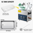VEVOR 6L Ultrasonic Cleaner Μηχάνημα καθαρισμού υπερήχων διπλής συχνότητας με θερμαντήρα Καθαριστικό κοσμημάτων για ανταλλακτικά Κοσμήματα δαχτυλίδι γυαλιών οδοντοστοιχίας Record Circuit Board 28/40KHz