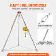 Κιτ τριπόδου VEVOR Confined Space, Βαρούλκο 1800 lbs, Πόδια περιορισμένου χώρου 7&#039; και καλώδιο 98&#039;, Τρίποδα περιορισμένου χώρου διάσωσης 32,8&#039; προστασίας από πτώση, λουρί, τσάντα αποθήκευσης για παραδοσιακούς περιορισμένους χώρους