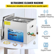 VEVOR Ultrasonic Cleaner, 36KHz~40KHz Ρυθμιζόμενη συχνότητα, 15L 220V, Υπερηχητικό μηχάνημα καθαρισμού με ψηφιακό χρονοδιακόπτη και θερμάστρα, Lab Sonic Cleaner για κέρματα γυαλιών ρολογιών κοσμημάτων, FCC/CE/RoHS